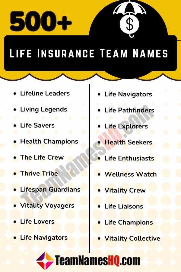 Unique and memorable names designed for groups specializing in life insurance products