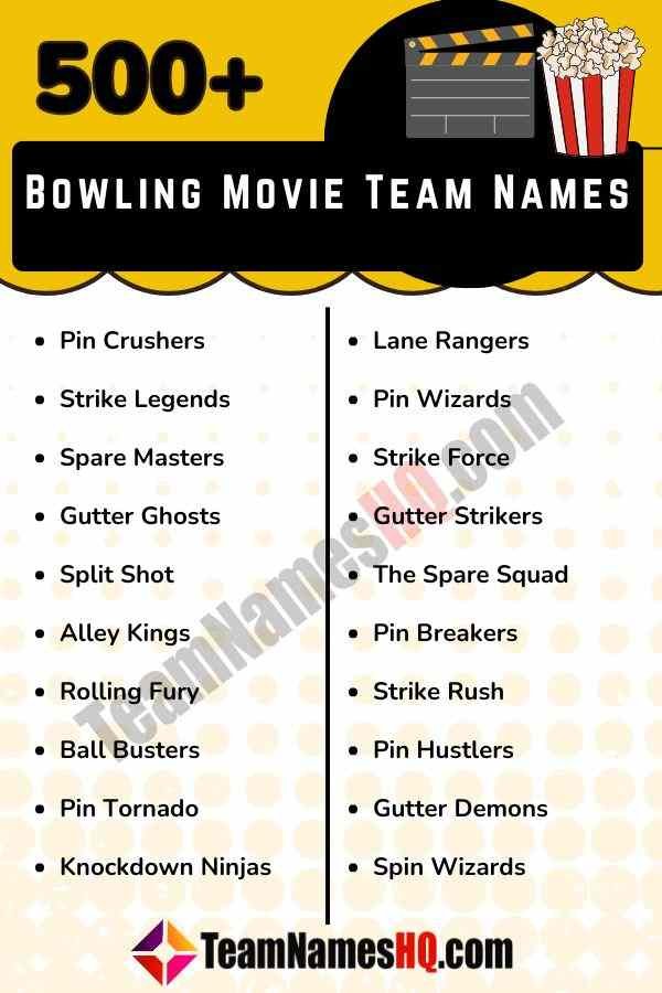 Unique bowling squad name ideas influenced by movie culture