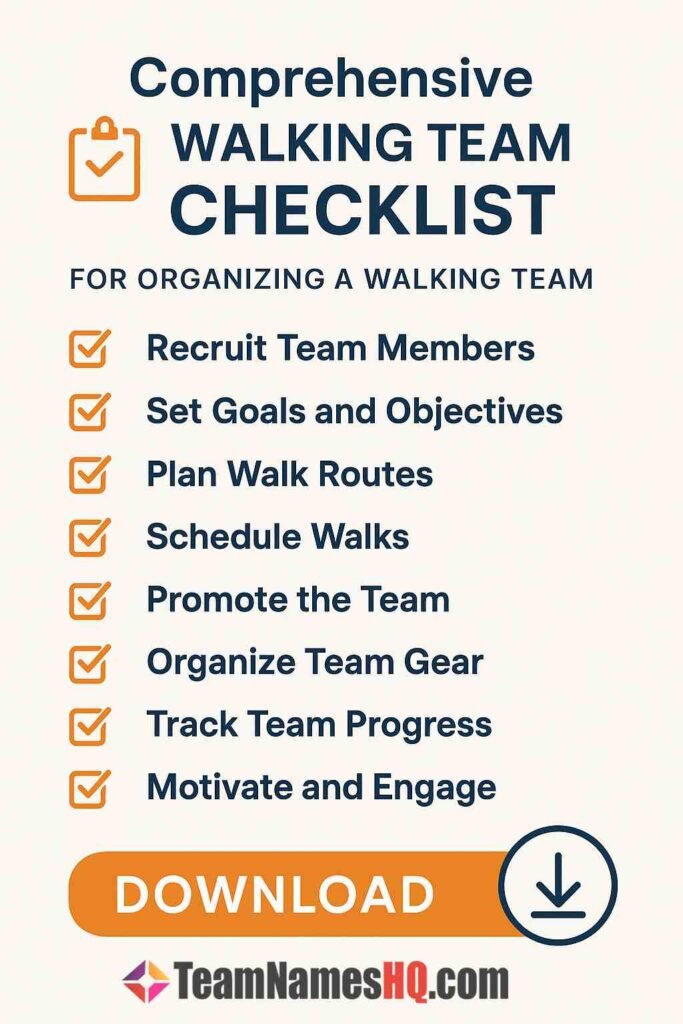 Downloadable checklist for organizing a walking team