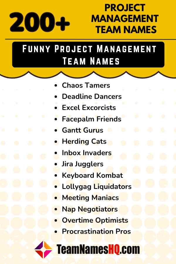 181 Cool & Creative Project Management Team Names