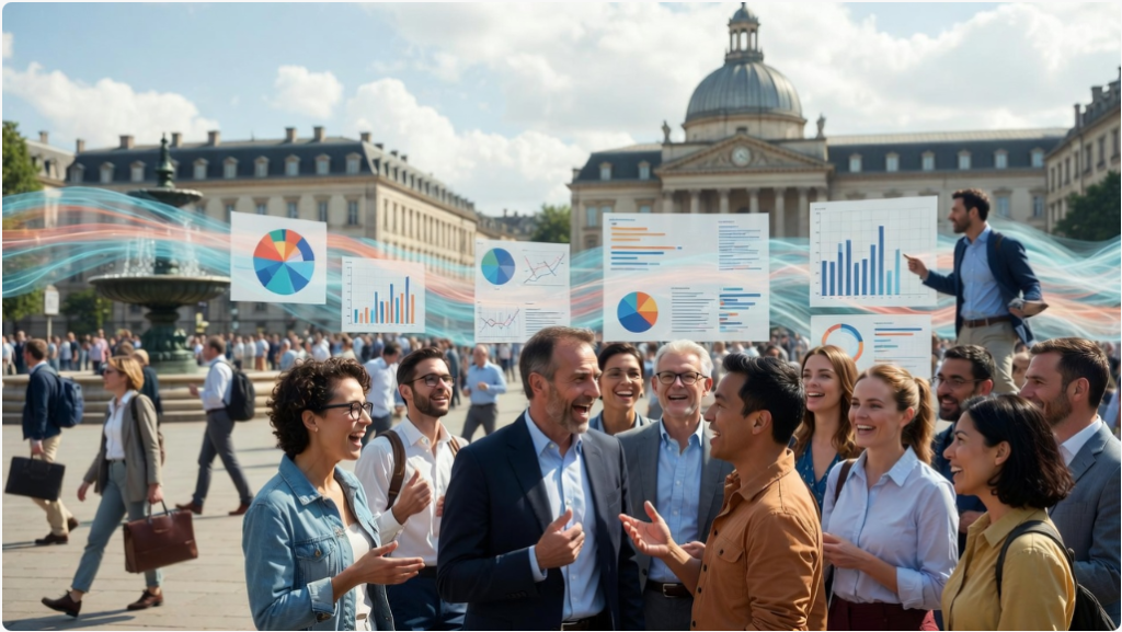 사람들 사이로 데이터가 흐르는 소통의 광장